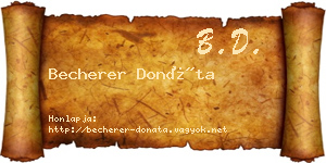 Becherer Donáta névjegykártya